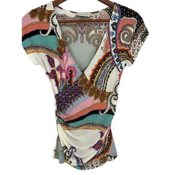 Etro Radial Print Jersey Wrap Top - Picture 4 of 11